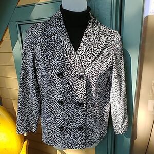 Liz Claiborne Animal Print Double Breasted Jacket
